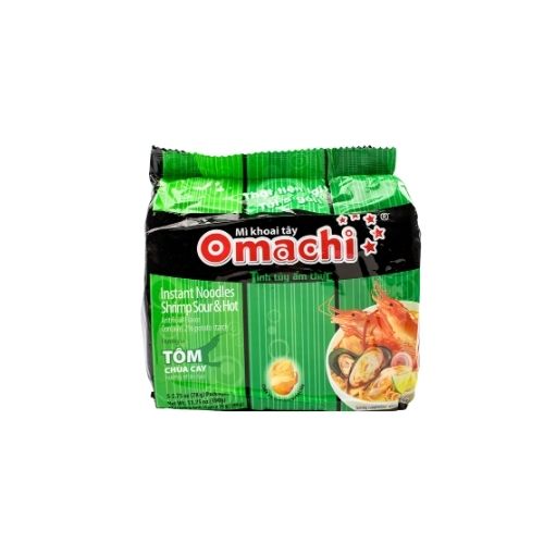 OMACHI - BAG Mi Tom Chua Cay / Hot & Sour Shrimp Flavor Instant Noodles