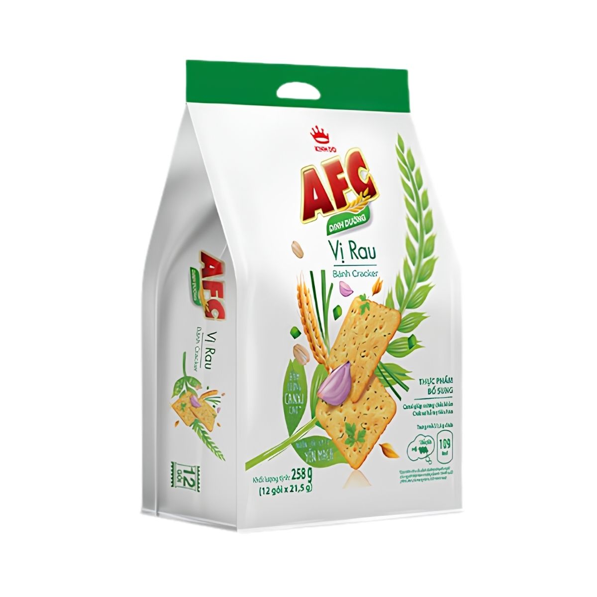 AFC02 - Banh Quy Cracker Vi Rau Hieu AFC/ AFC Crunchy Cracker Vegetable Flavor * 258g x 16 Units