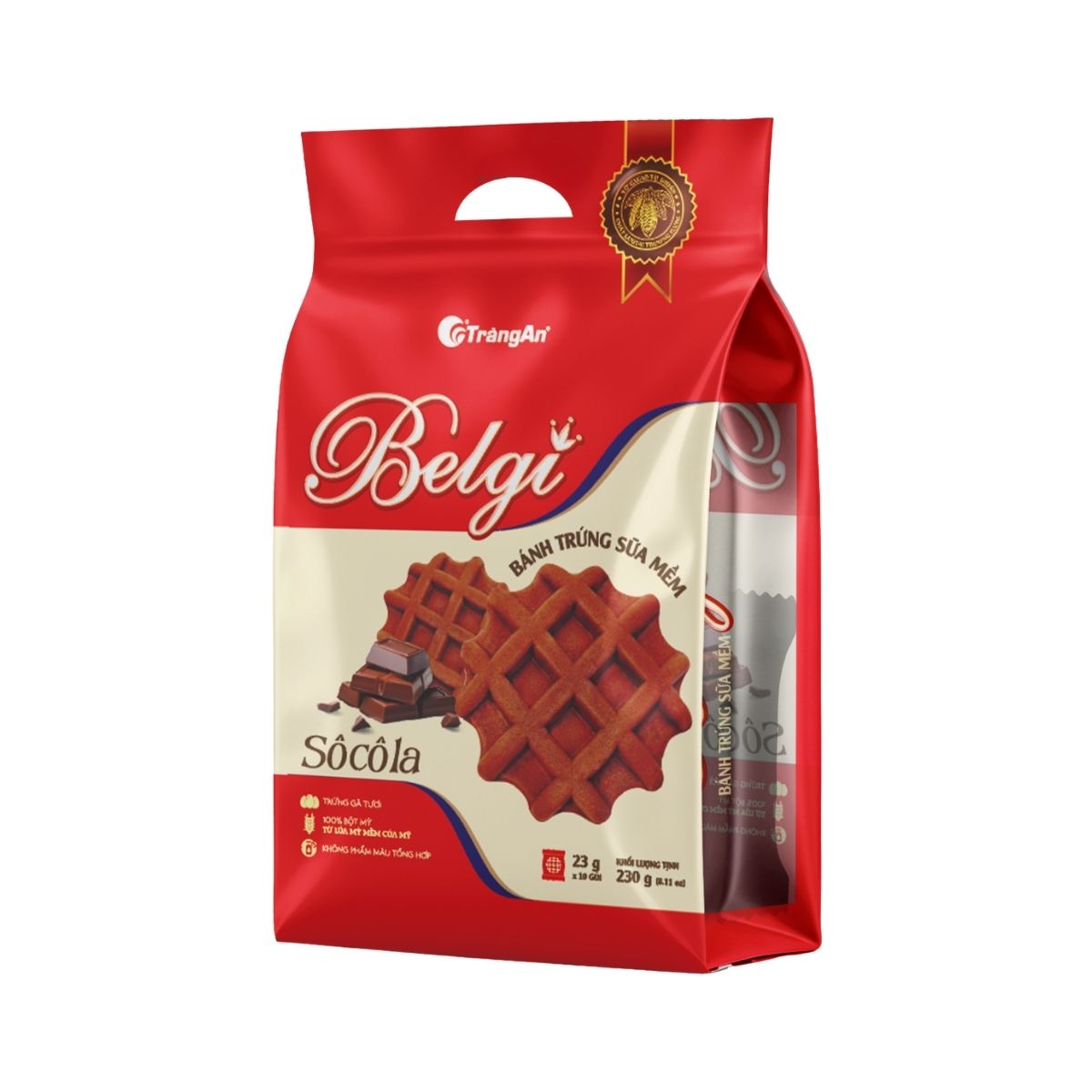 TRA04 - Banh mem Belgi vi socola/ Belgi Soft Waffles - Chocolate flavor * 230g x 20 Units