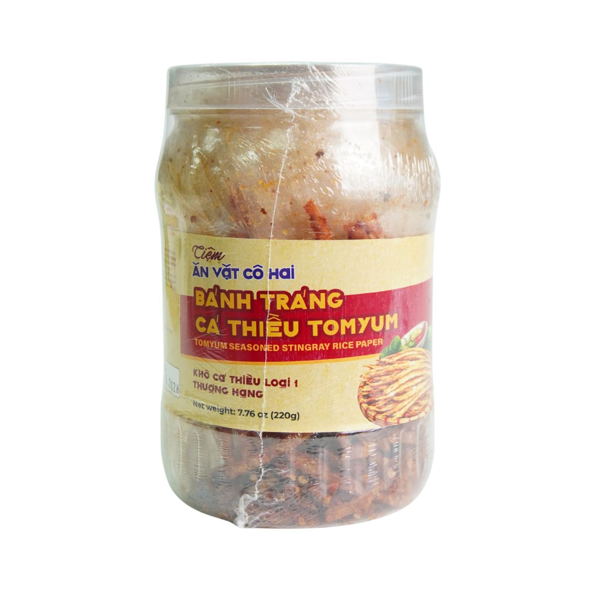 AVCH33 - Banh trang ca thieu tomyum/ Tomyum Seasoned Stingray Rice Paper * 220g x 20 Units