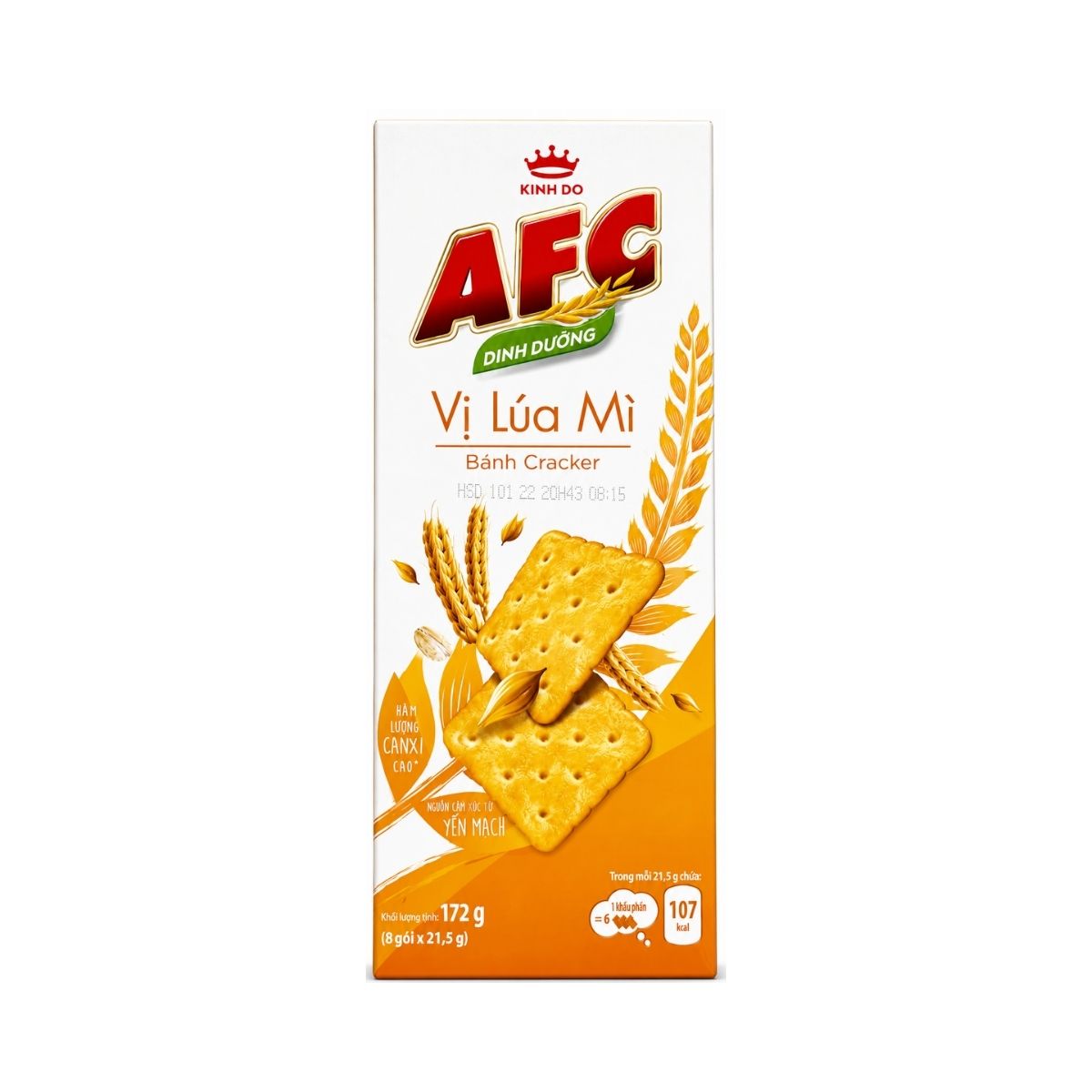 AFC01 - Banh Quy Cracker Vi Lua Mi Hieu AFC/ AFC Crunchy Cracker Wheat Flavor * 172g x 16 Units