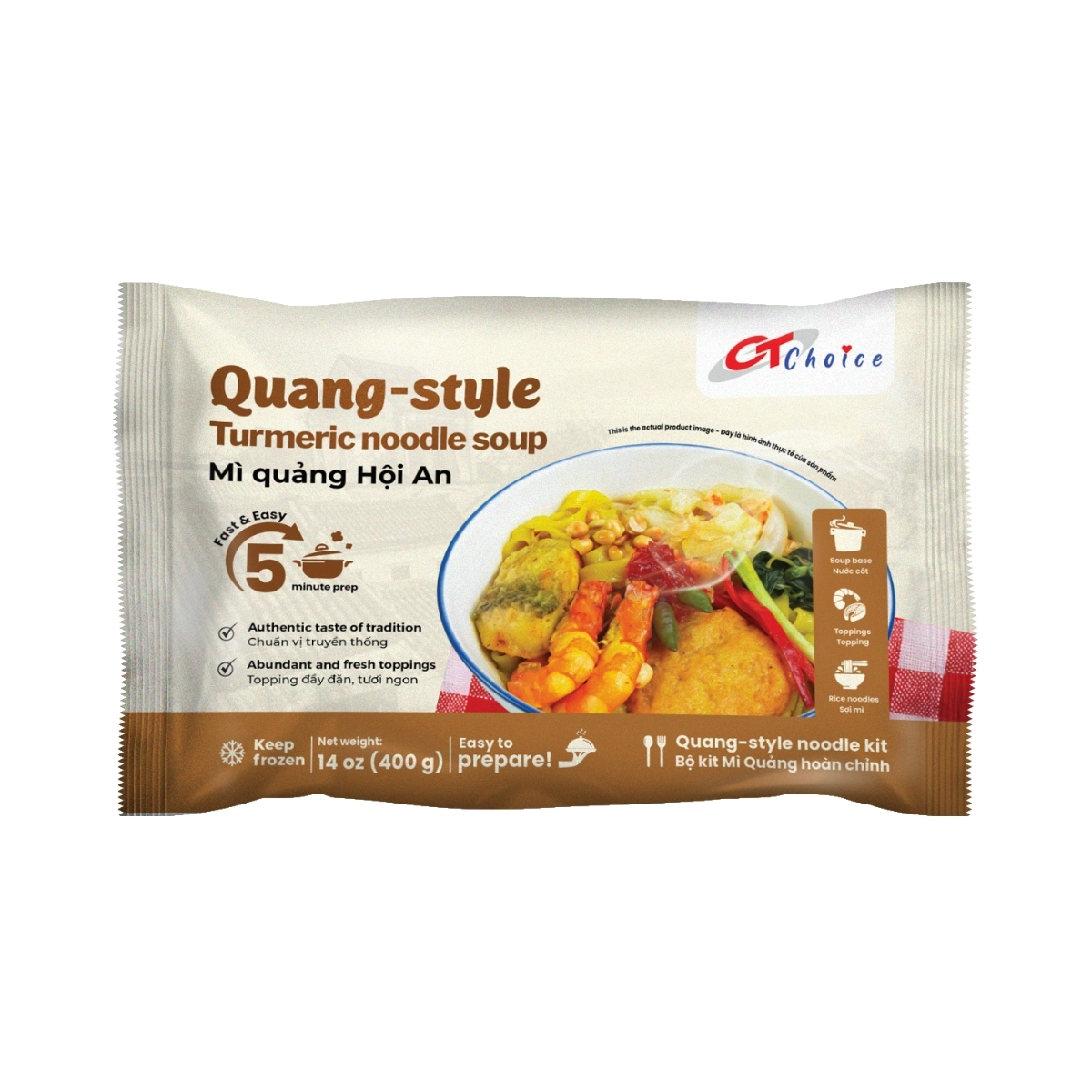 CT132 - Mi quang (tui)/ Quang-Style Tumeric Noodle soup * 400g x 24 Units