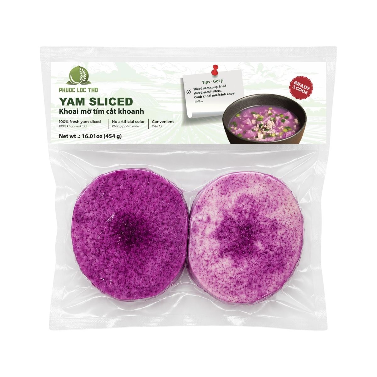 PLT065 - Khoai mo tim khoanh/ Yam sliced * 454g x 20 Units