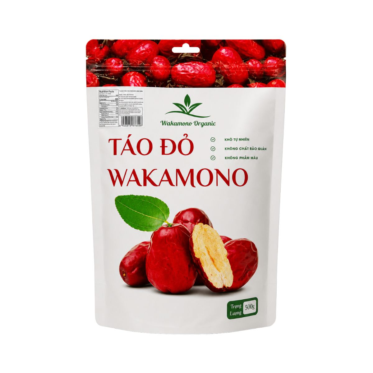 WAKA01 - Tao Do Wakamono Tui (size nho 220 qua/kg)/ Wakamono Dried Red Dates Bag (Small Size: 220 pcs/kg) * 500g x 12 Units