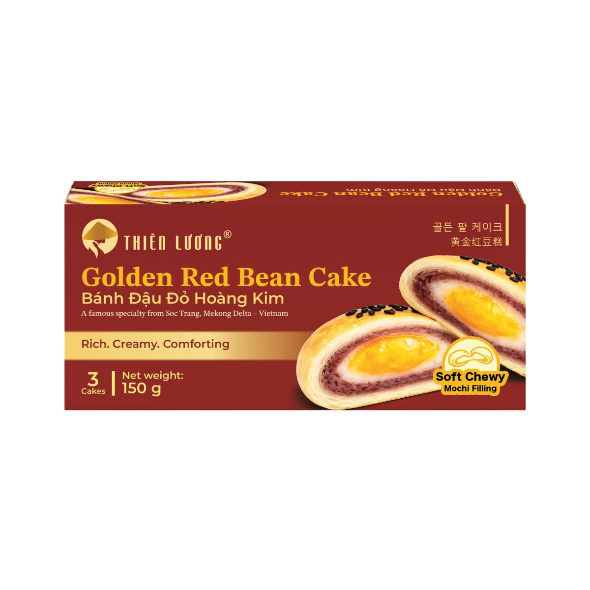 THL09 - Banh dau do hoang kim/ Golden Red Bean Cake * 150g x 12 Units